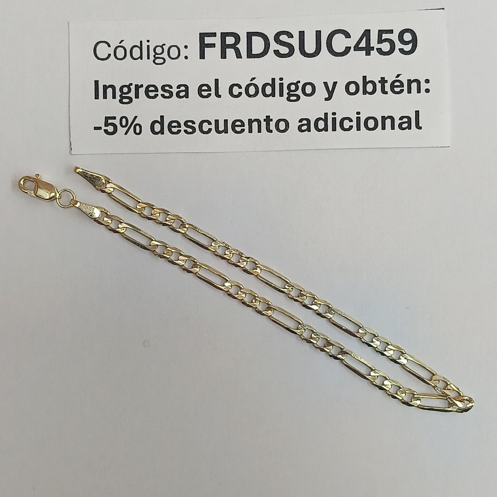 PULSERA TEJIDO 3X1 14K 18 CM 2.6 GR (NUEVO)