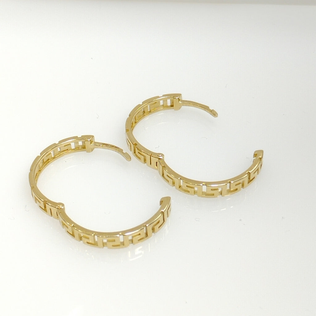 ARETES ARRACADA C GRECAS 14K 4.9 GR (NUEVO)