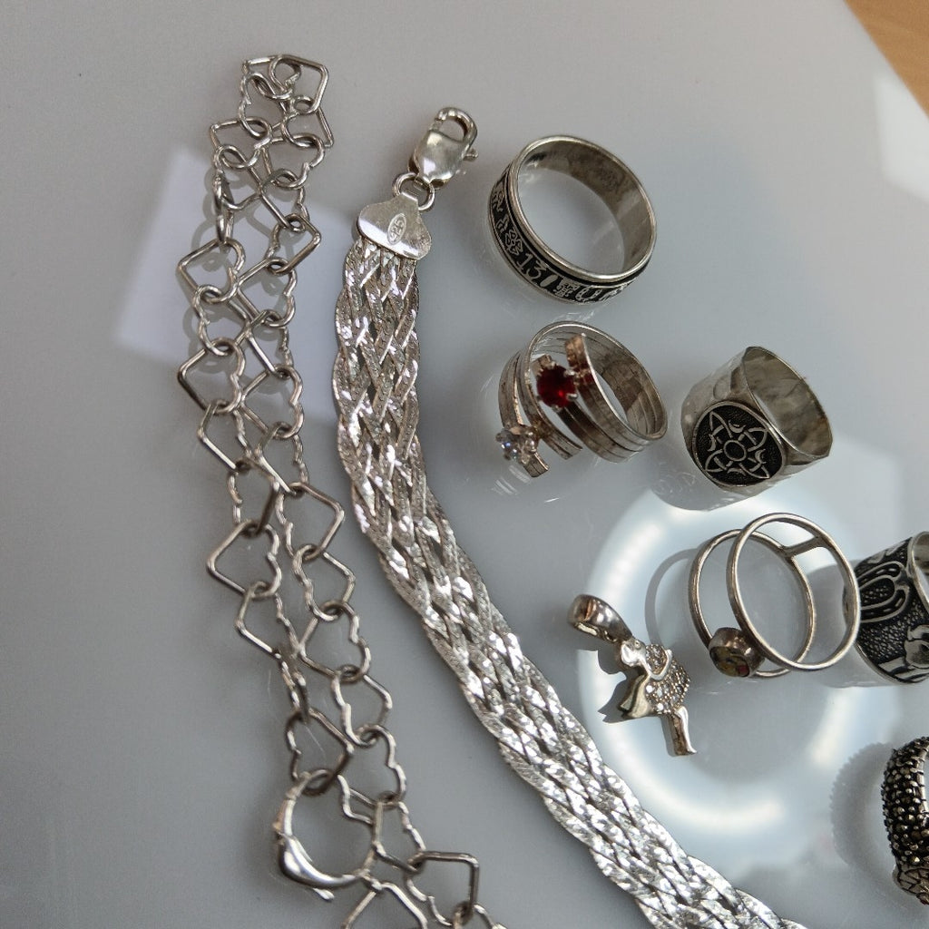 ANILLITO, CADENA, DIJE PLATA 54.3 GRMS (SEMINUEVO)