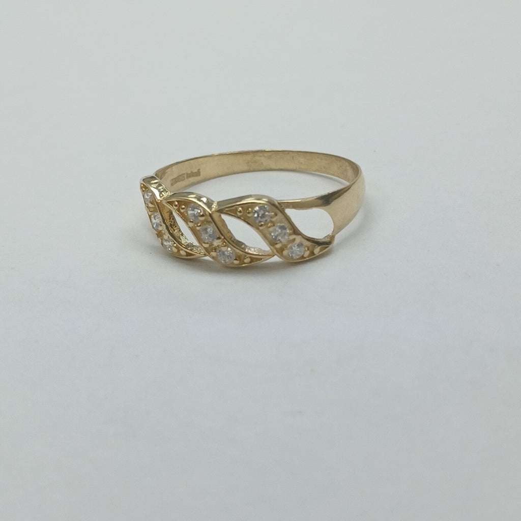 ANILLOS C CIRCONIAS 14K TALLA 7 1.3 GR (NUEVO)