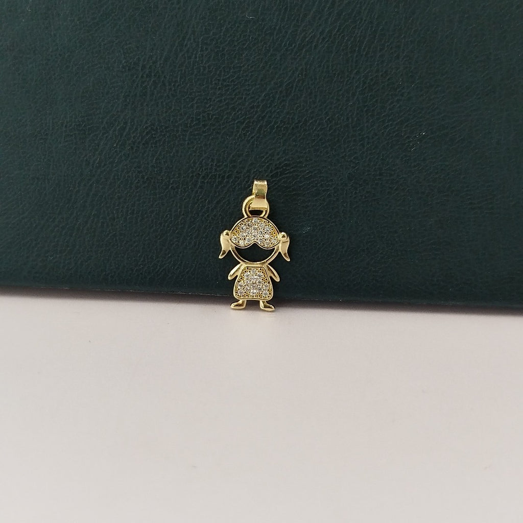 DIJE TEJIDO NIÑA CON CIRCONIAS 14K 0.9 GR (NUEVO)