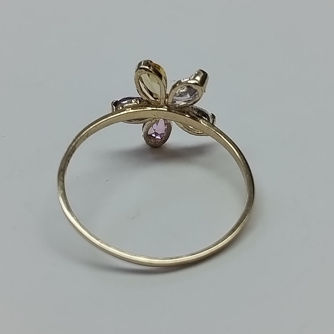 ANILLOS CON PDRAS DE COLOR 14K TALLA 8.5 1.4 GR (NUEVO)