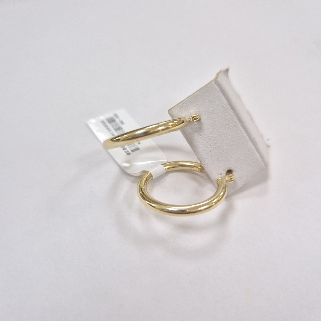 ARETES TEJIDO ARRACADAS LISAS HUECAS 14K 2.1 GR (NUEVO)