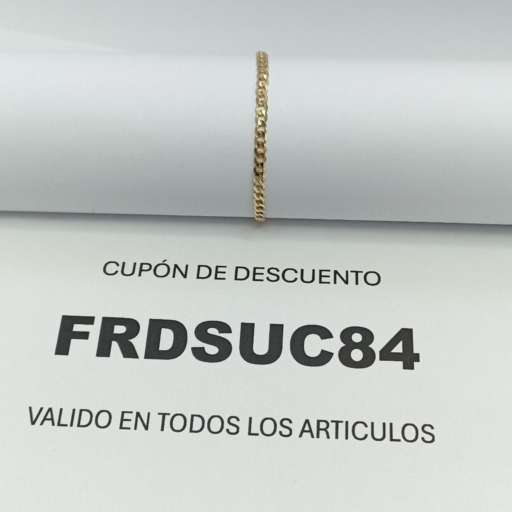 PULSERA TEJIDO BARBADA 14K 21 CM 2.3 GR (NUEVO)