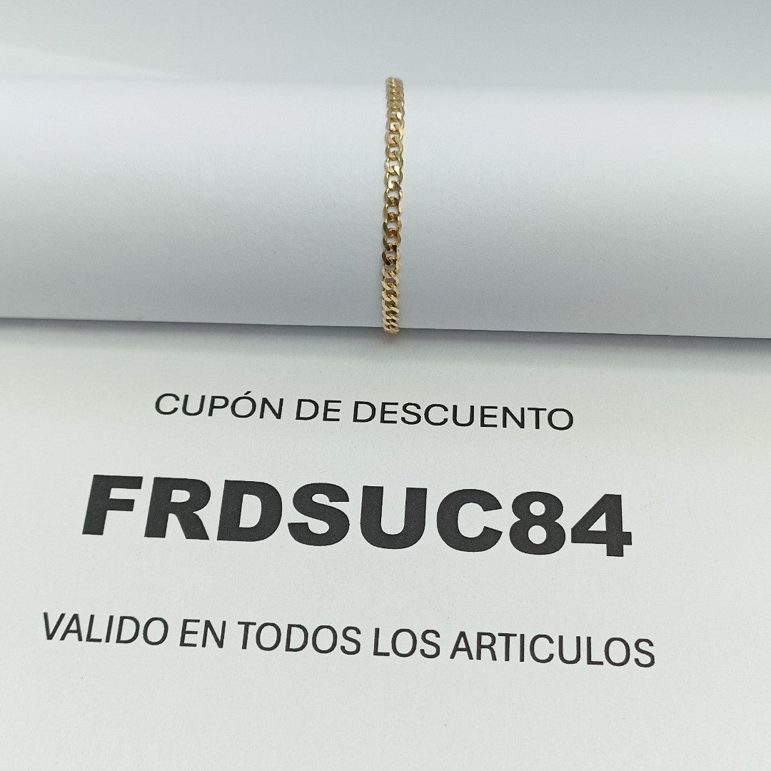 PULSERA TEJIDO BARBADA 14K 21 CM 2.3 GR (NUEVO)