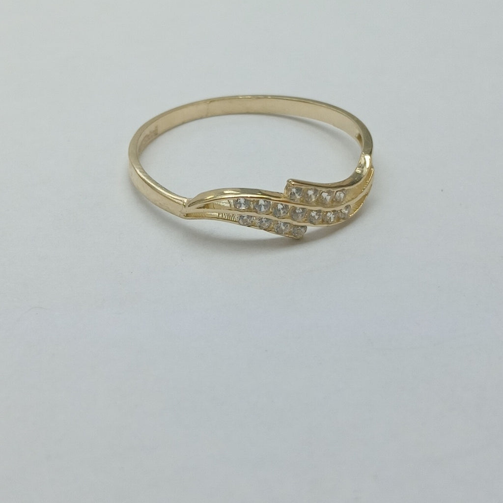 ANILLOS CON CIRCONIAS 14K TALLA 7 0.9 GR (NUEVO)