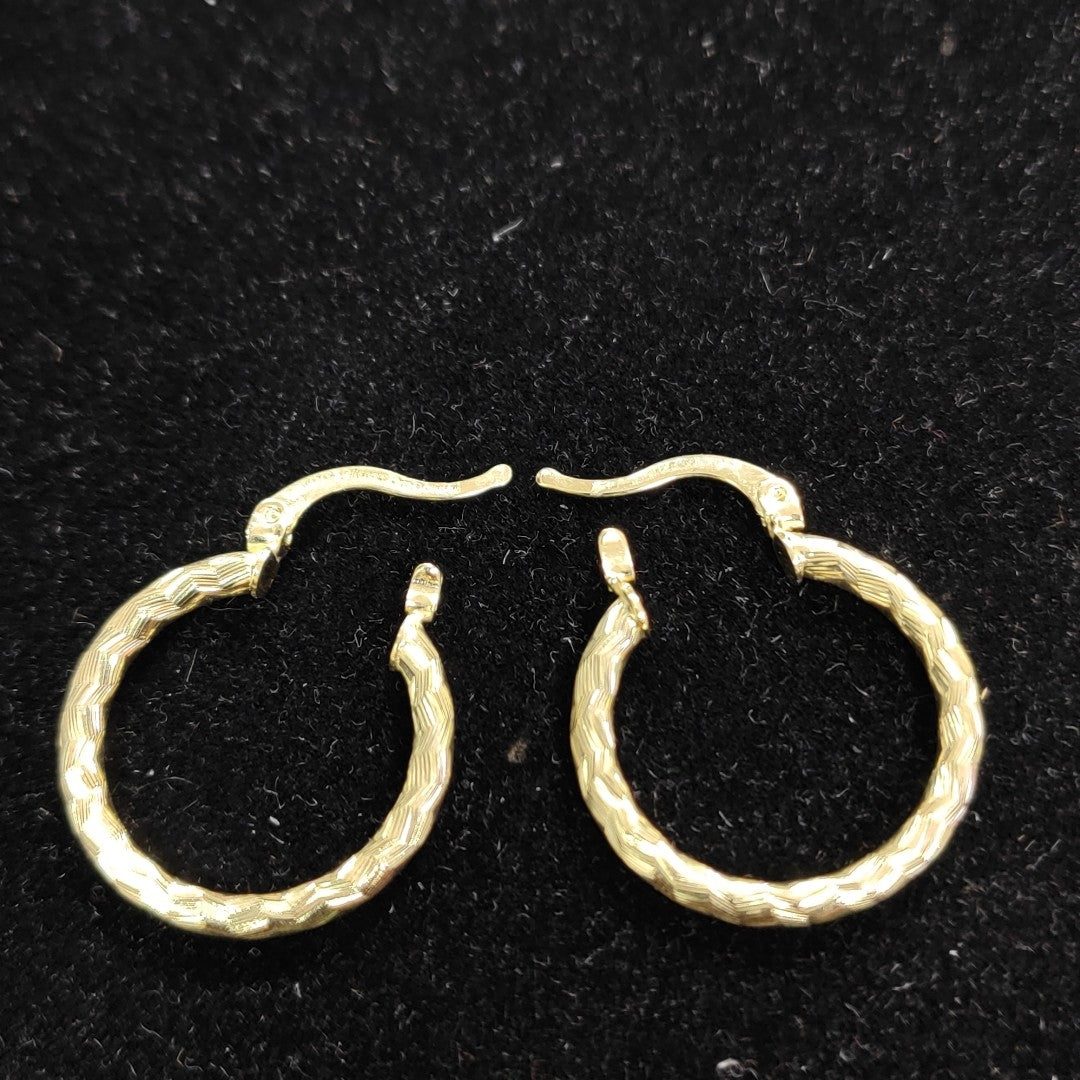 ARETES ARRACADAS LABRADAS 14K 2.2 GR (NUEVO)