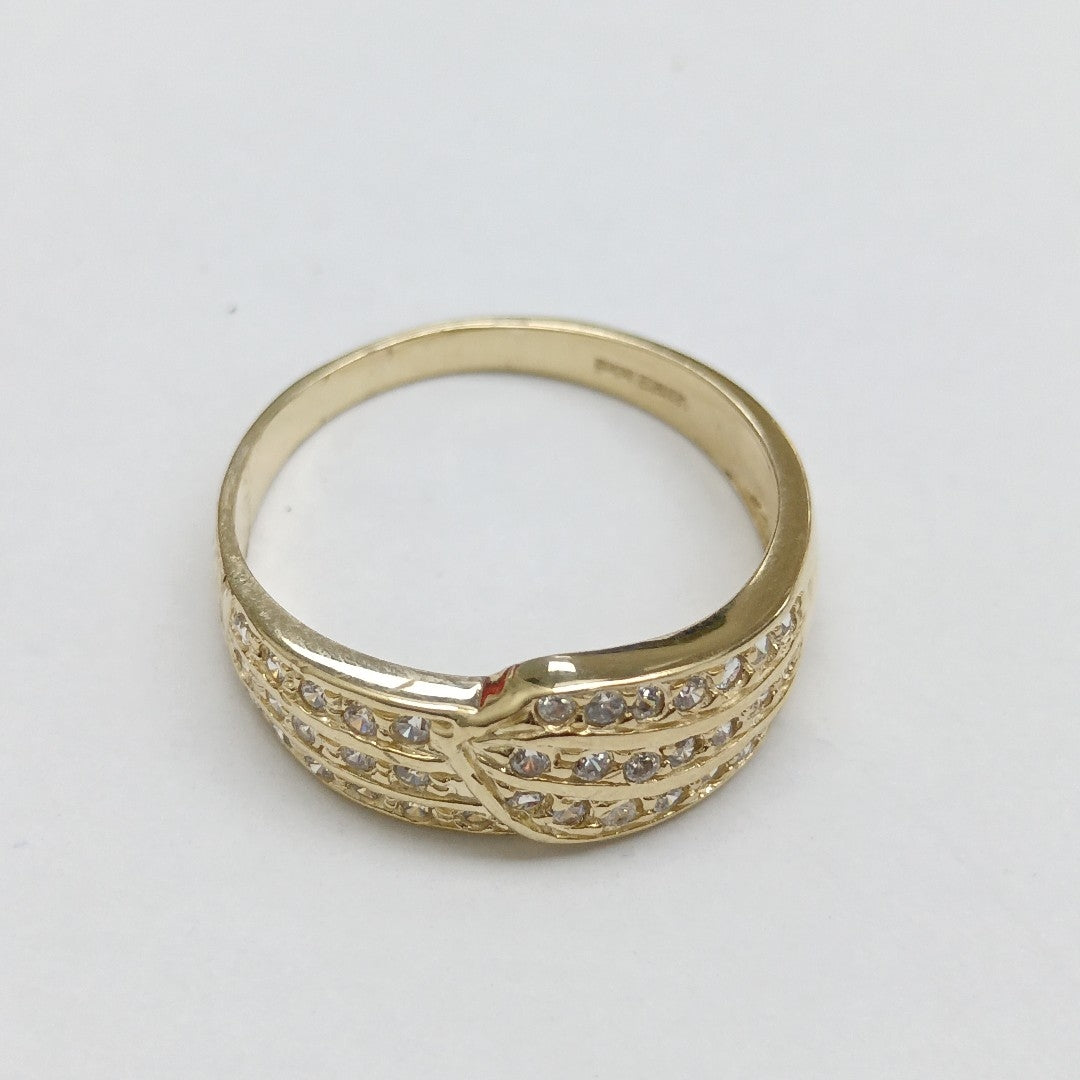 ANILLOS C CIRCONIAS 14K TALLA 8 3 GR (NUEVO)