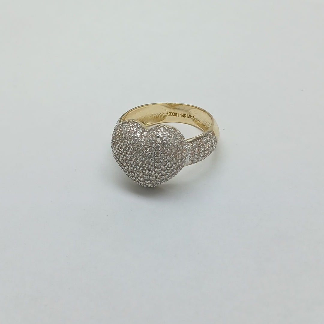 ANILLO ANILLITO CORAZON C CIRCONIAS 14K 7 TALLA 4.8 GR (NUEVO)