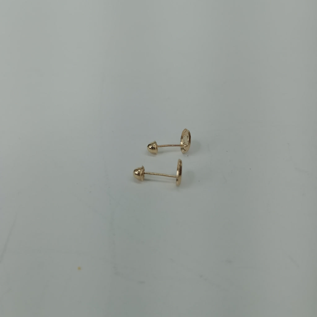 BROQUELES BROQUEL FIG SONRISA ESMALTE ROSA 14K 0.1696 GR (NUEVO)