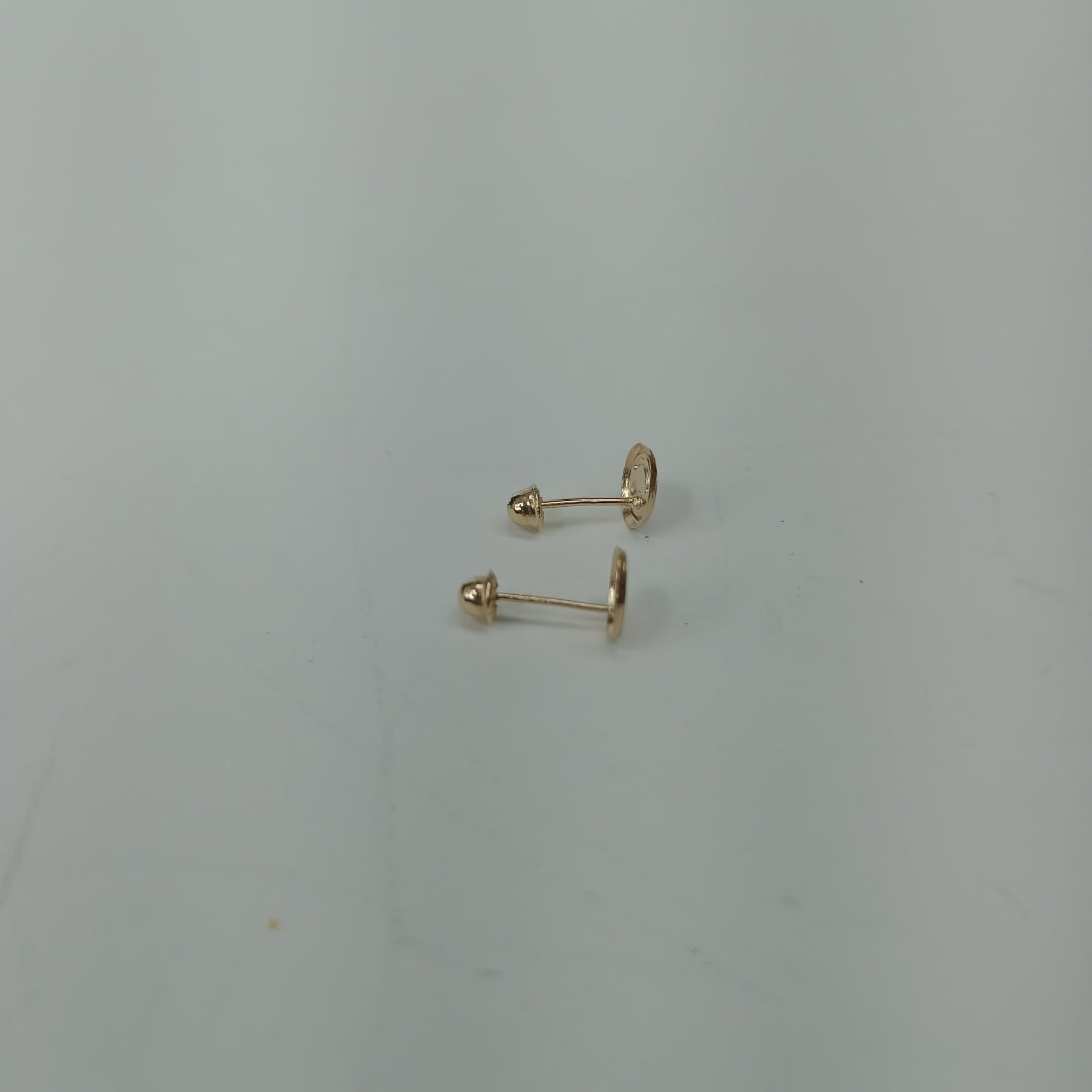 BROQUELES BROQUEL FIG SONRISA ESMALTE ROSA 14K 0.1696 GR (NUEVO)