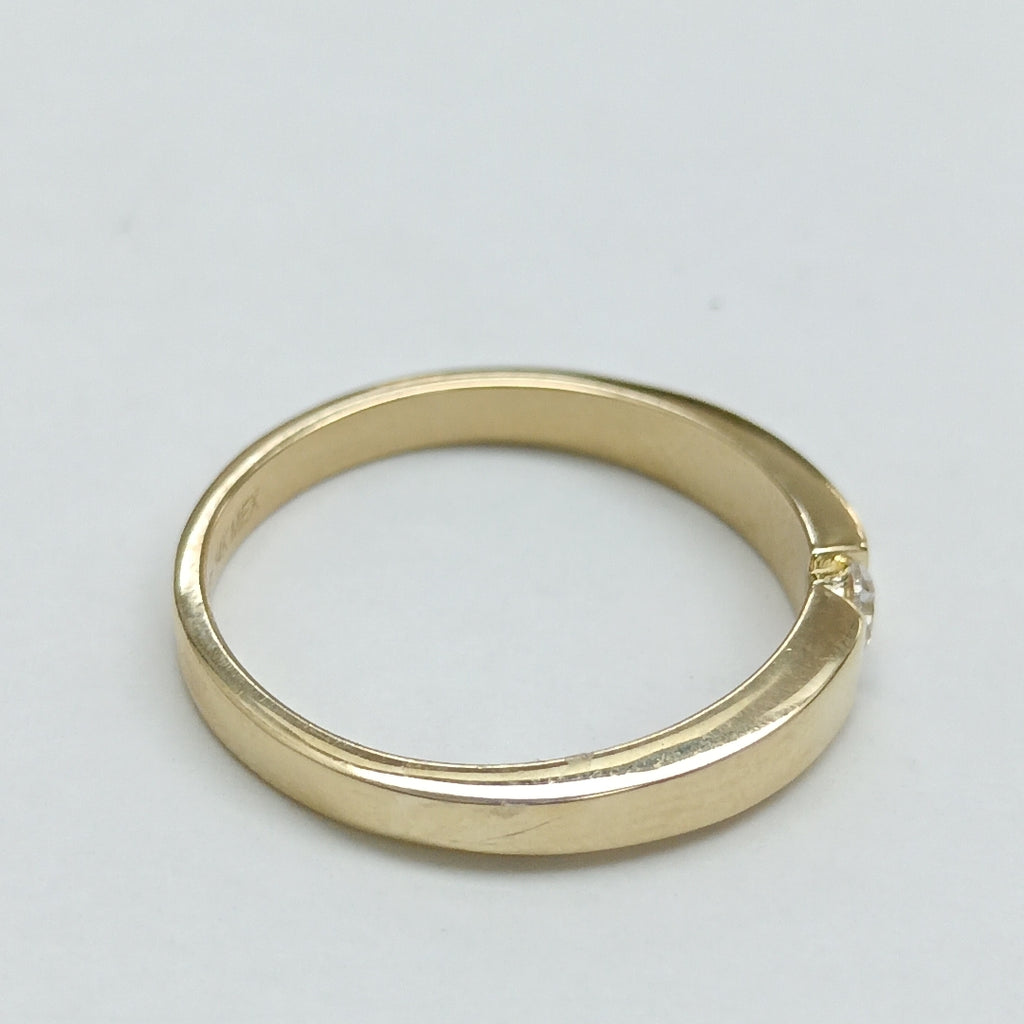 ANILLO ANILLITO SOLITARIO C CIRCONIA 14K 8 TALLA 2.8 GR (NUEVO)