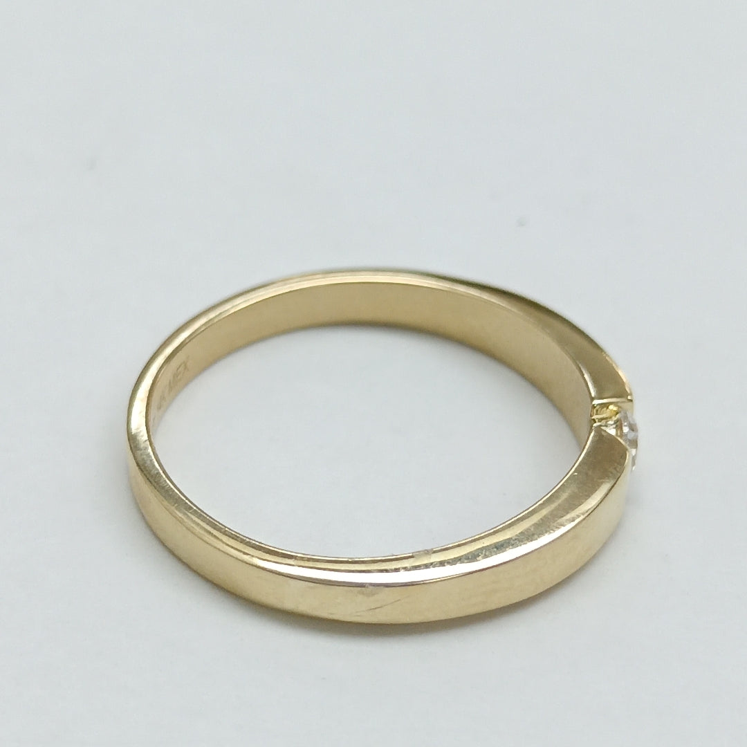 ANILLO ANILLITO SOLITARIO C CIRCONIA 14K 8 TALLA 2.8 GR (NUEVO)