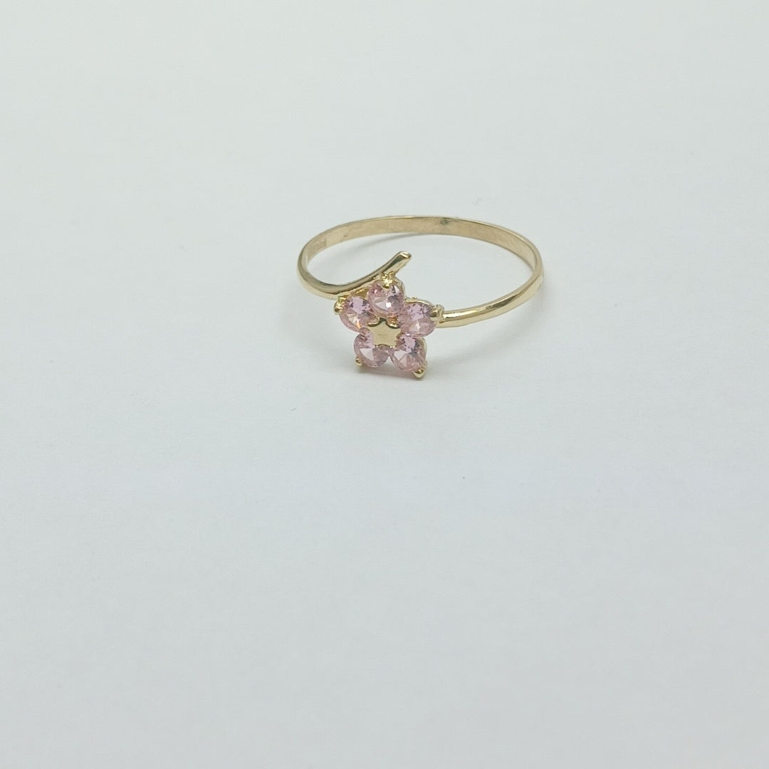 ANILLOS FIG FLOR PIEDRAS COL 14K TALLA 7 1 GR (NUEVO)
