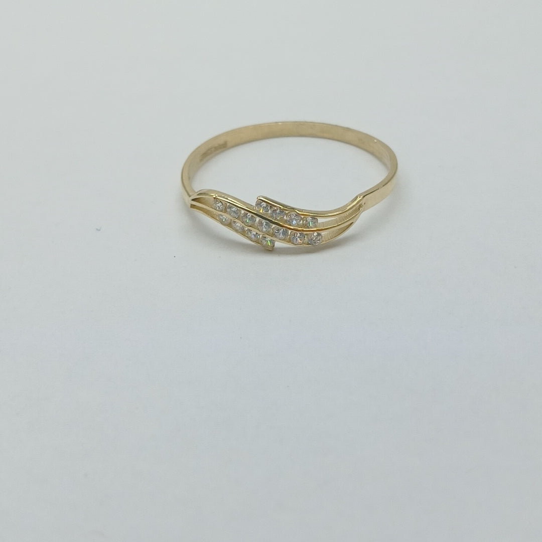 ANILLOS C CIRCONIAS 14K TALLA 8 0.8 GR (NUEVO)