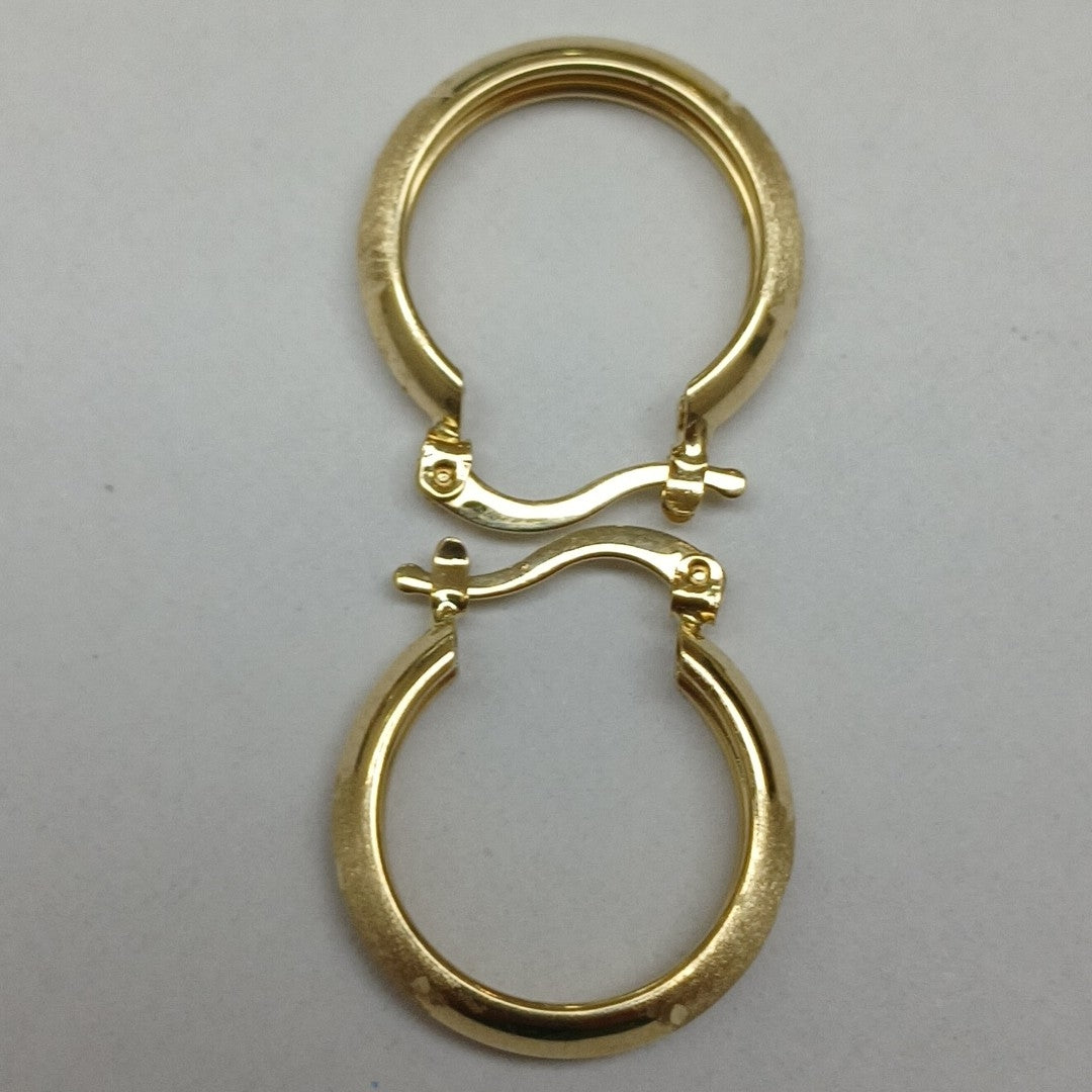 ARETES TEJIDO ARRACADA SATINADA 14K 2.5 GR (NUEVO)