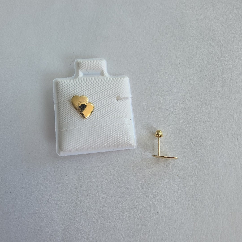 BROQUELES BROQUEL CORAZON DOBLE 14K 0.2171 GR (NUEVO)
