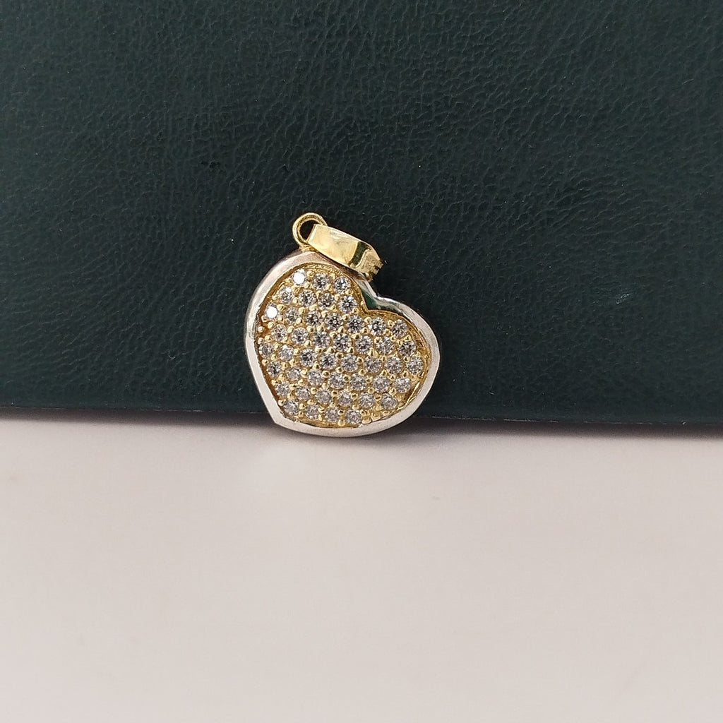 DIJE CORAZON CON CIRCONIAS 14K 1.8 GR (NUEVO)