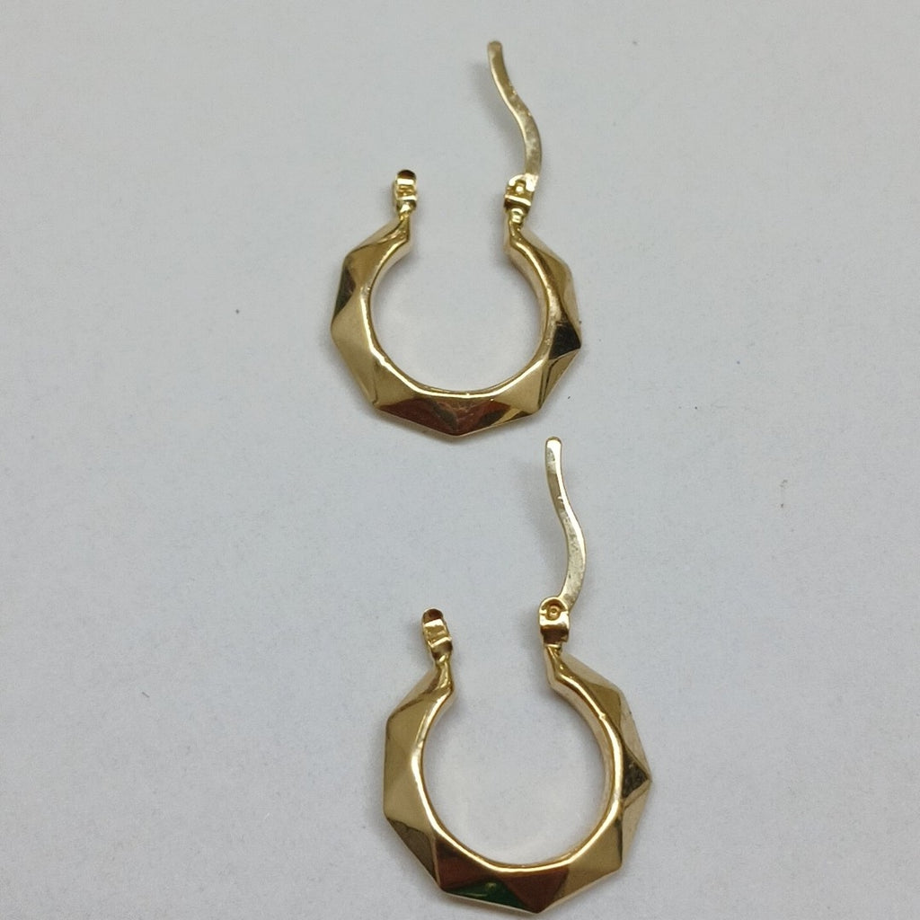 ARETES TEJIDO ARRACADAS FACETADAS 14K 1.7 GR (NUEVO)