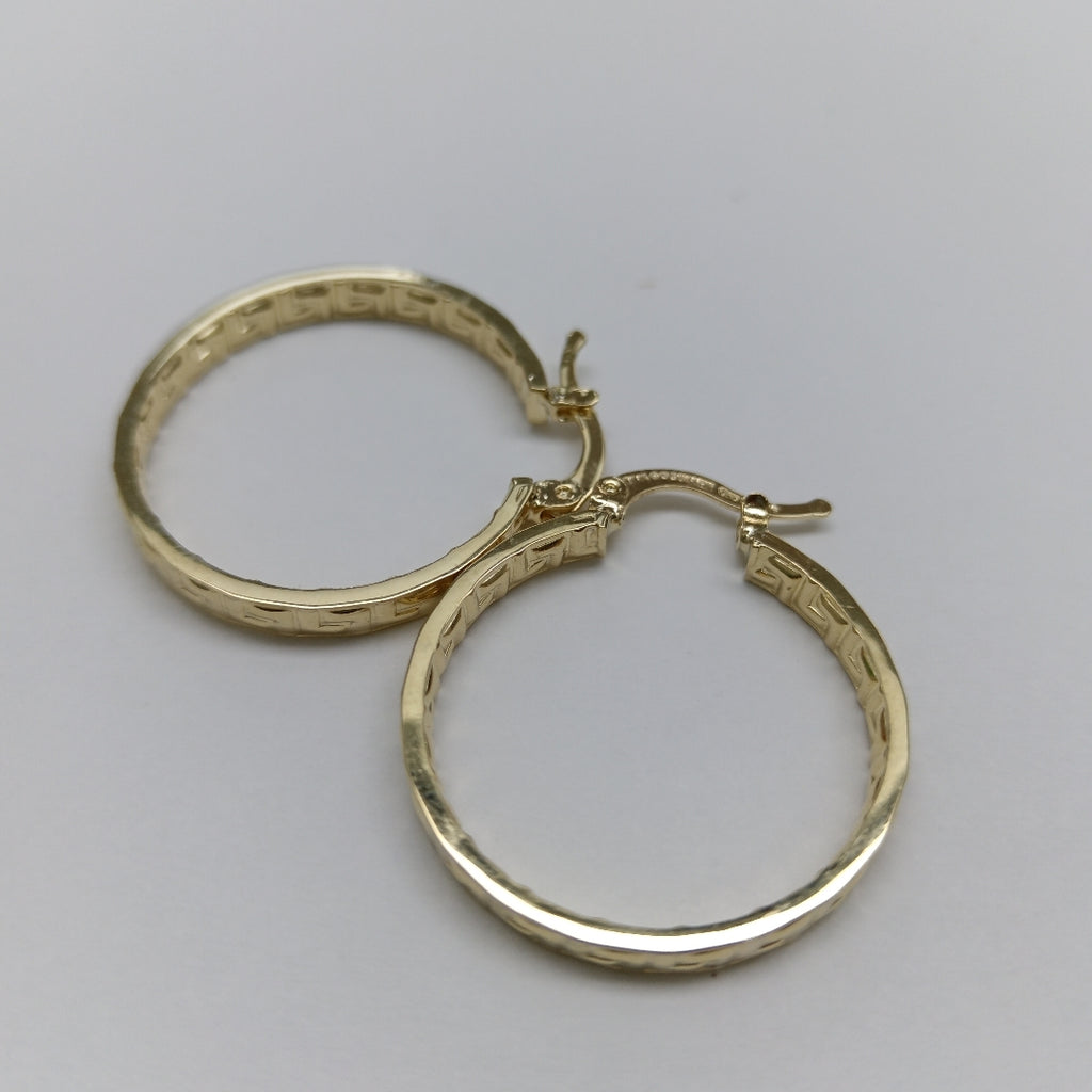 ARETES TEJIDO ARRACADA CON GRECAS 14K 2.7 GR (NUEVO)