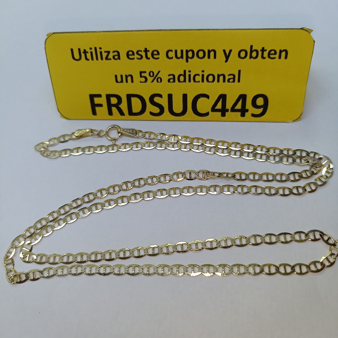CADENAS TEJIDO GUCHI ORO 10K 55 CM 4.1 GR (NUEVO)