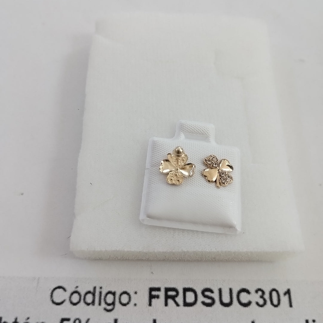 BROQUELES BROQUEL FIG TREBOL 14K 0.2851 GR (NUEVO)