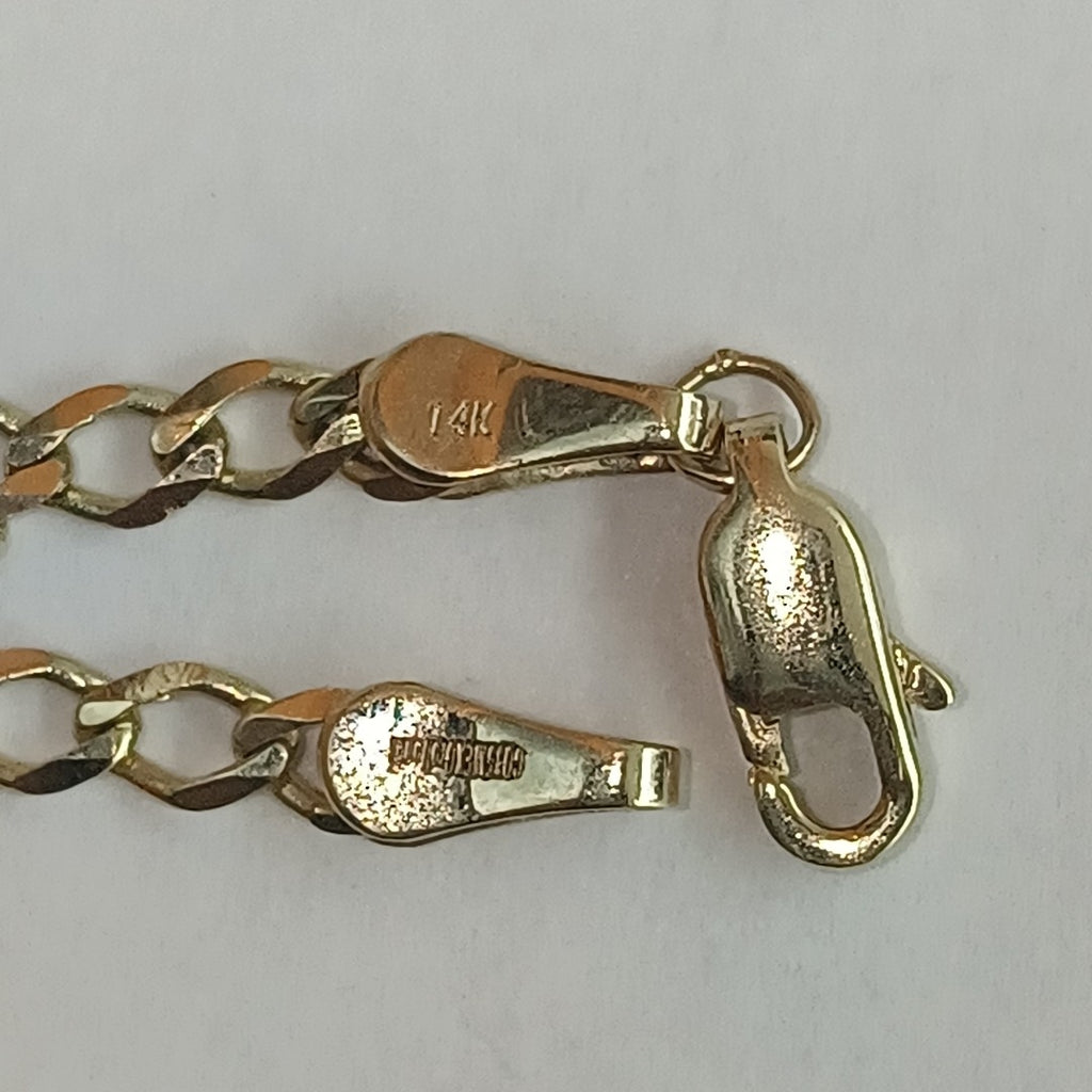 PULSERA TEJIDO BARBADA 14K 21 CM 3.9 GR (NUEVO)