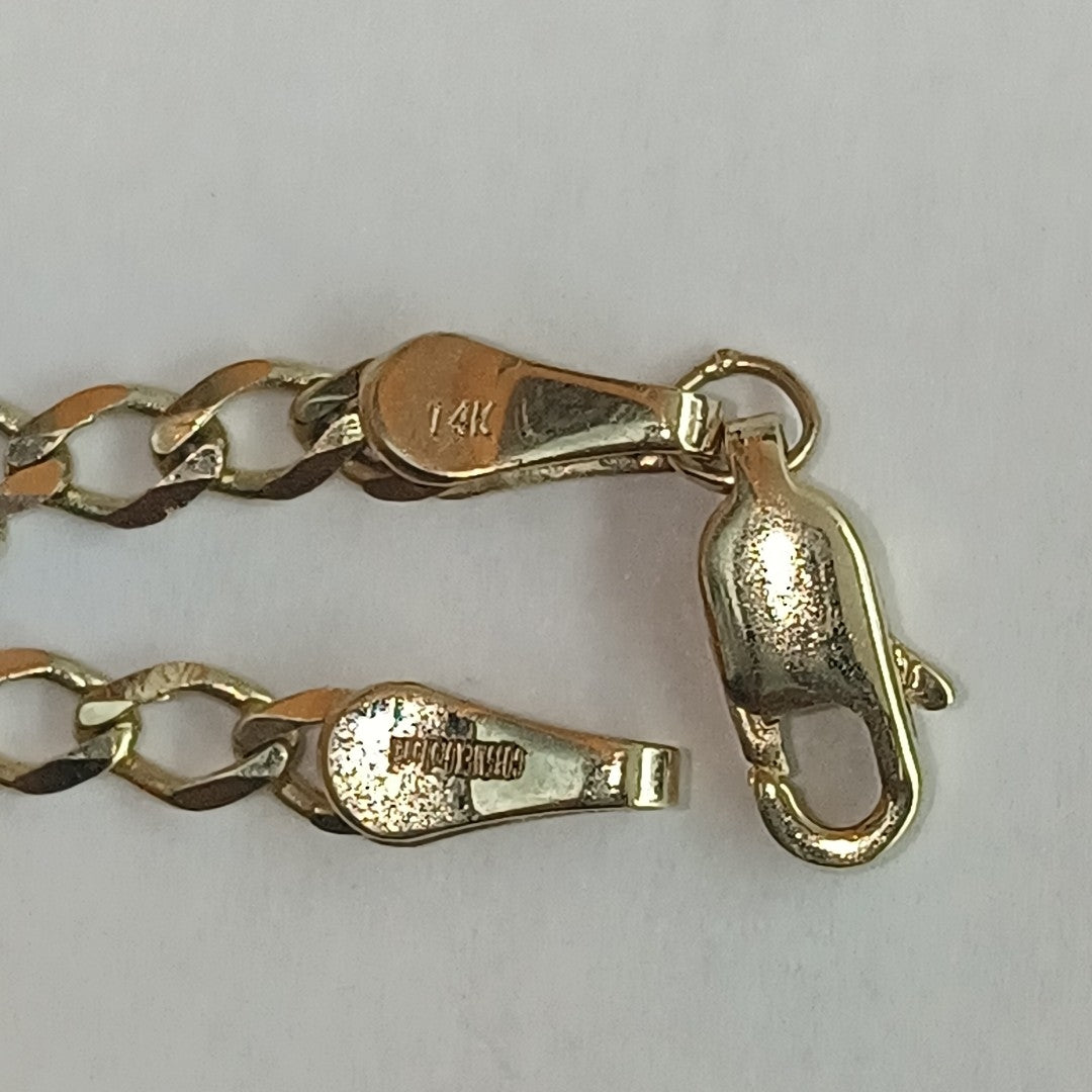 PULSERA TEJIDO BARBADA 14K 21 CM 3.9 GR (NUEVO)
