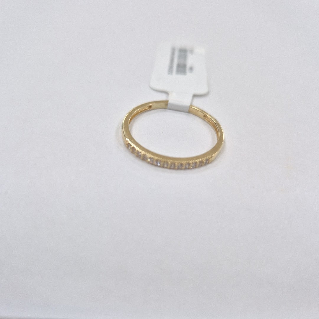 ANILLO ARGOLLA C CIRCONIAS 14K 9 TALLA 1.3 GR (NUEVO)