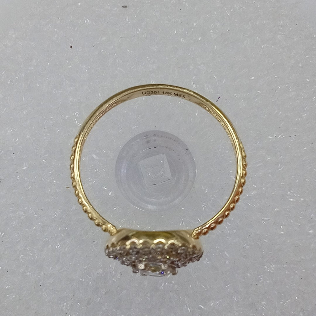 ANILLO ANILLITO C CIRCONIAS 14K 7 TALLA 2 GR (NUEVO)