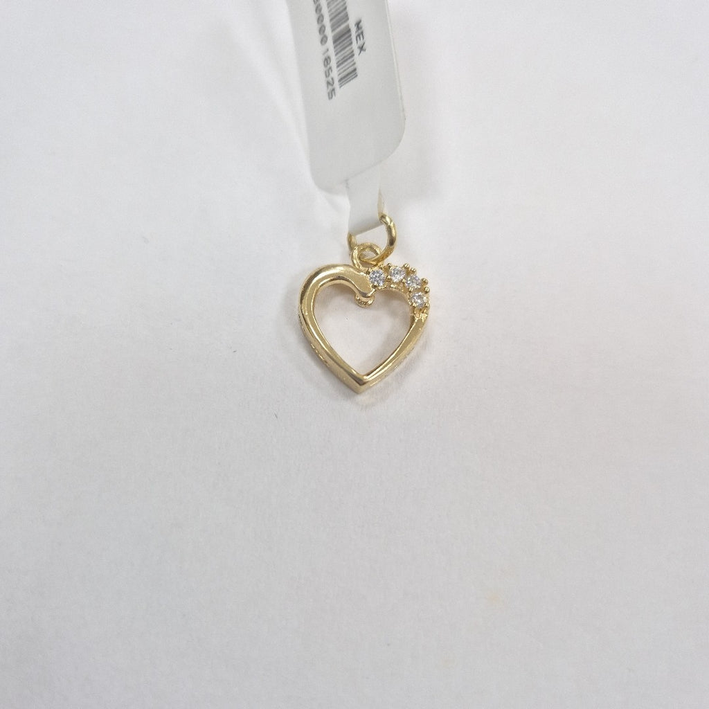 DIJE CORAZON CON CIRCONIAS 14K 1.4 GR (NUEVO)