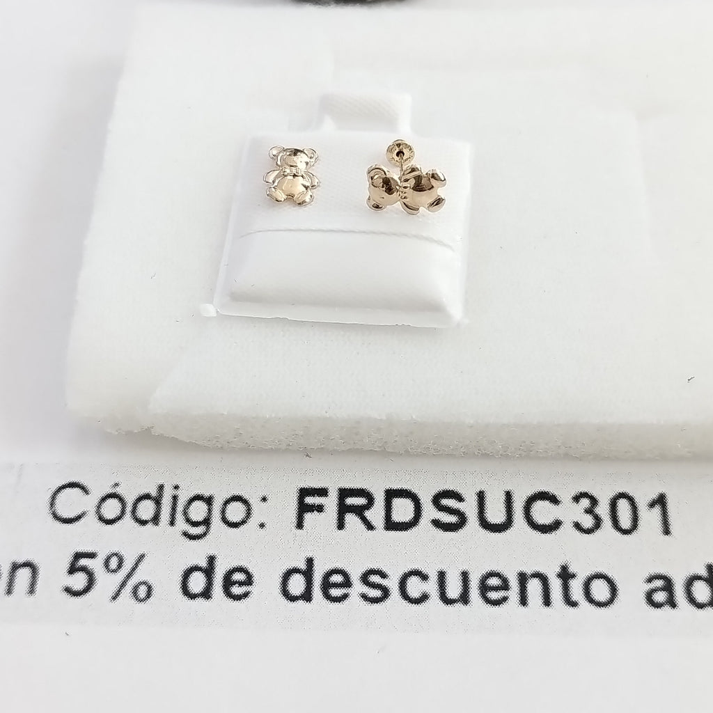 BROQUELES BROQUEL FIG OSO 14K 0.2592 GR (NUEVO)