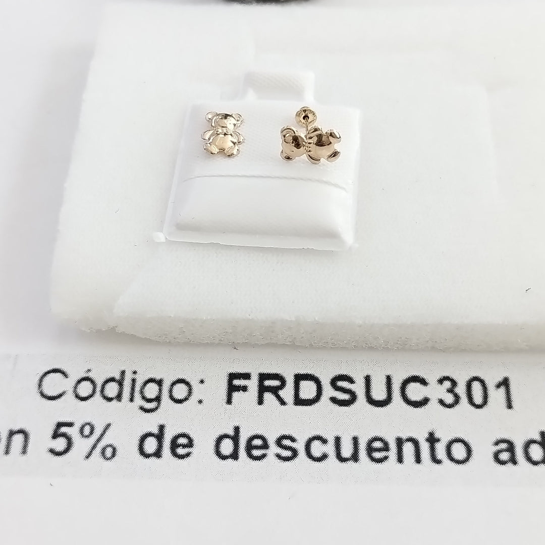 BROQUELES BROQUEL FIG OSO 14K 0.2592 GR (NUEVO)