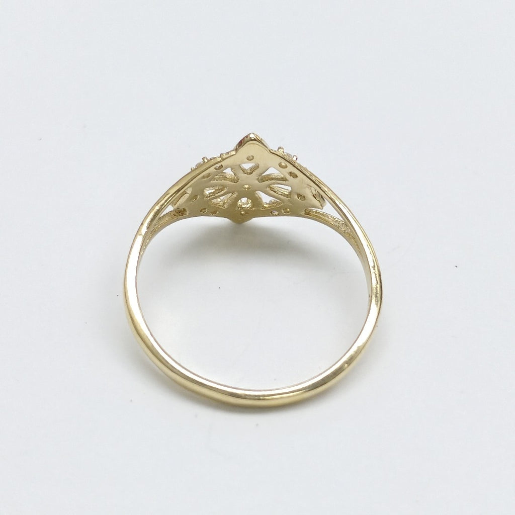 ANILLOS ANILLITO FIG NUDO DE BRUJA CON CIRCONIAS 10K TALLA 8 1.7 GR (NUEVO)
