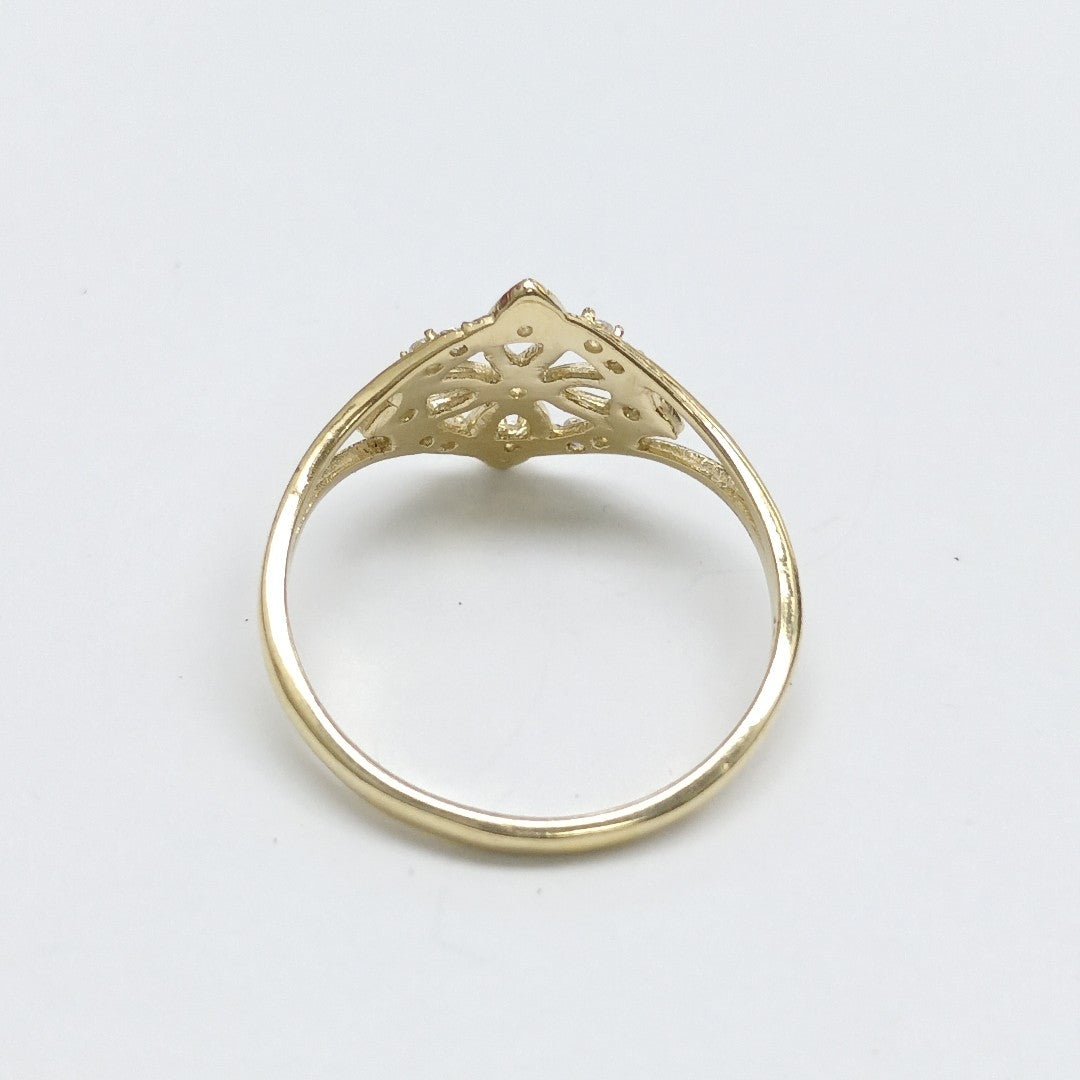 ANILLOS ANILLITO FIG NUDO DE BRUJA CON CIRCONIAS 10K TALLA 8 1.7 GR (NUEVO)