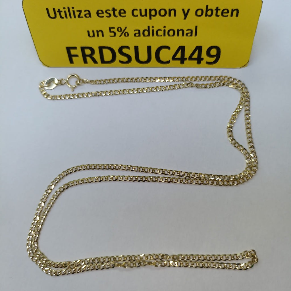 CADENAS TEJIDO BARBADA ORO 10K 55 CM 3.8 GR (NUEVO)