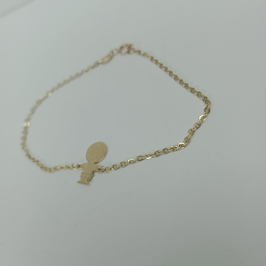 PULSERA TEJIDO ESPECIAL FIG NIÑO 14K 18 CM 1.5 GR (NUEVO)