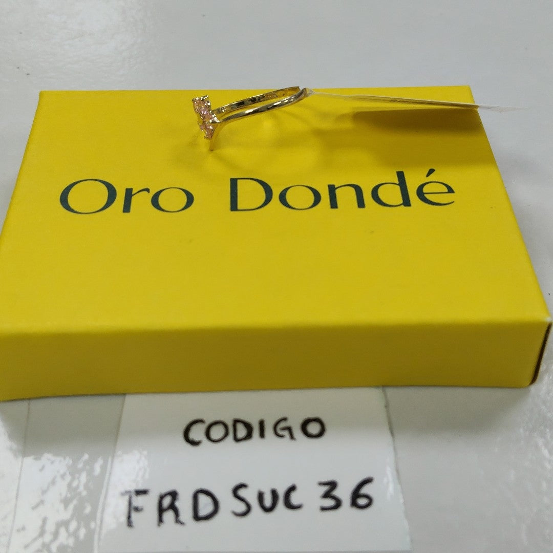 ANILLOS FIG FLOR PIEDRAS COL 14K TALLA 7 0.9 GR (NUEVO)