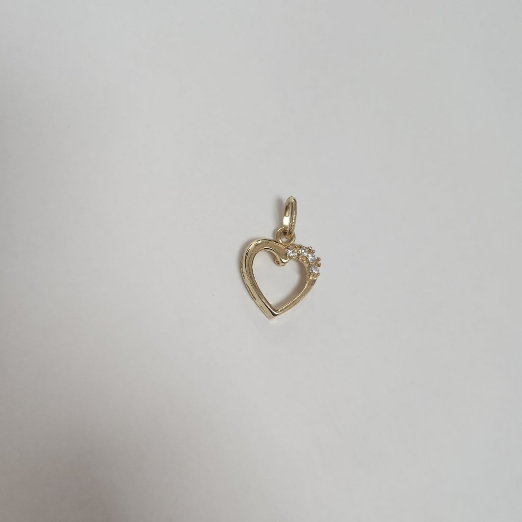 DIJE CORAZON CON CIRCONIAS 14K 1.4 GR (NUEVO)