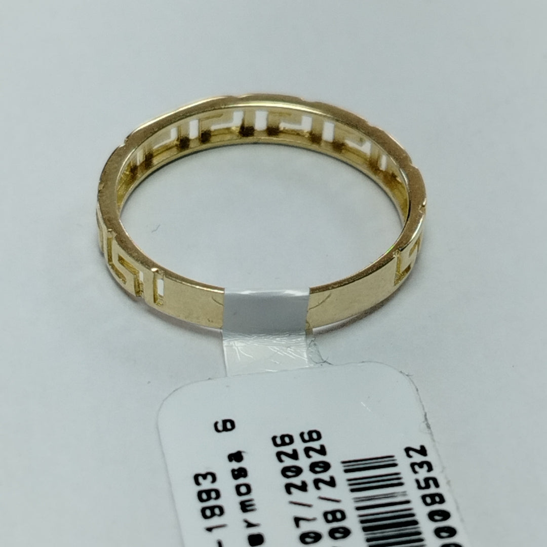 ANILLO ARGOLLA C GRECAS 14K 7 TALLA 1.5 GR (NUEVO)