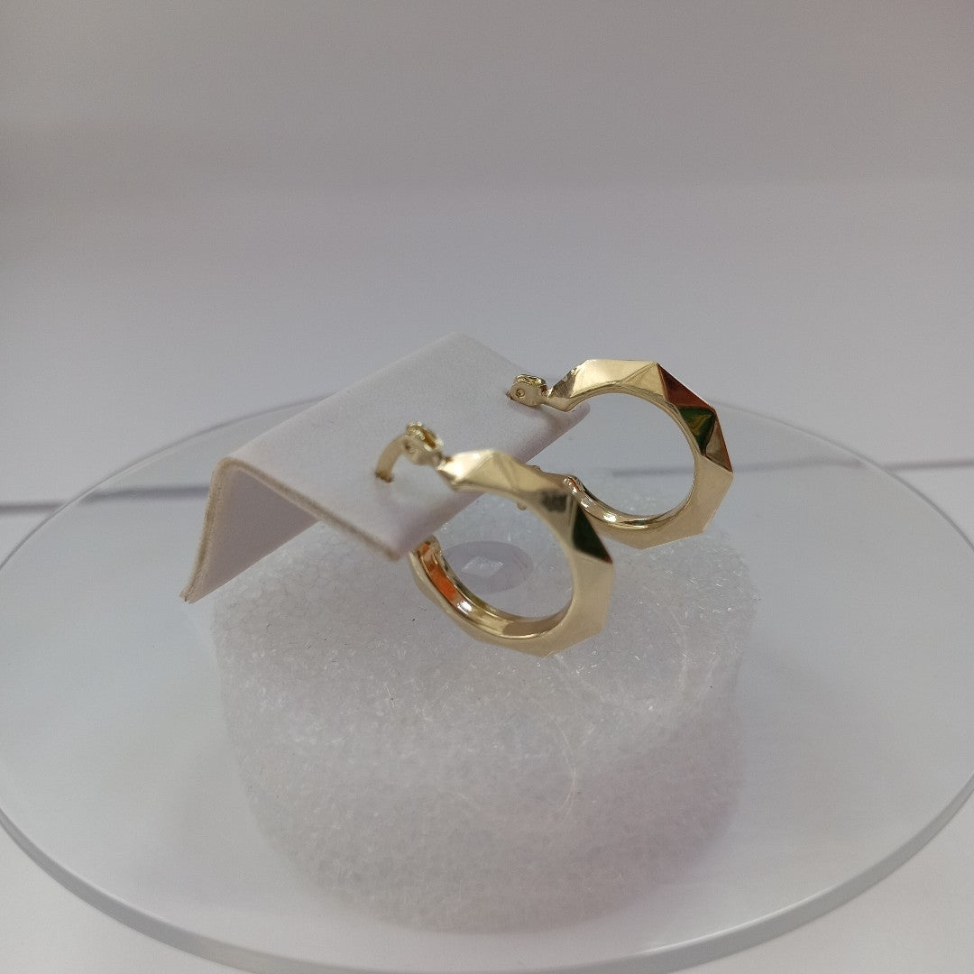 ARETES TEJIDO ARRACADAS FACETADAS 14K 1.7 GR (NUEVO)