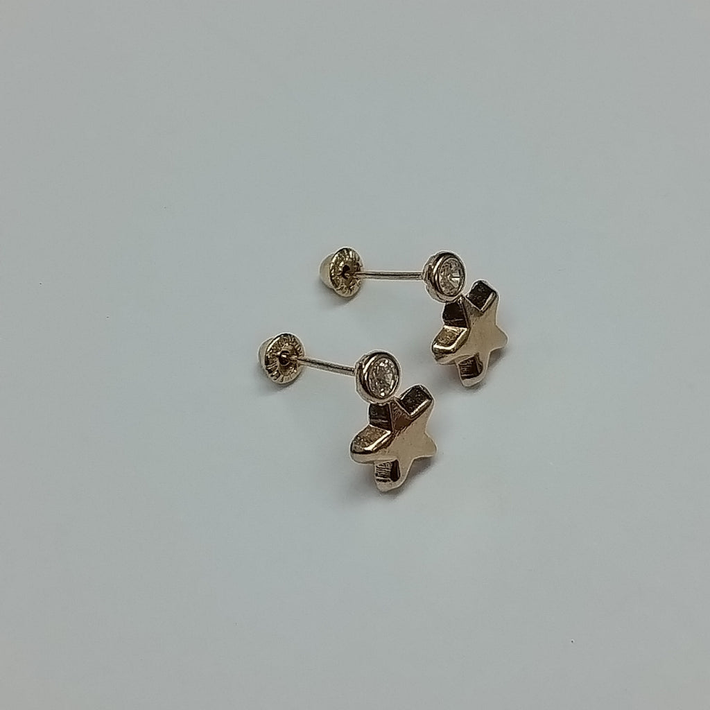 BROQUELES BROQUEL FIG ESTRELLA C CIRCONIA 14K 0.2603 GR (NUEVO)