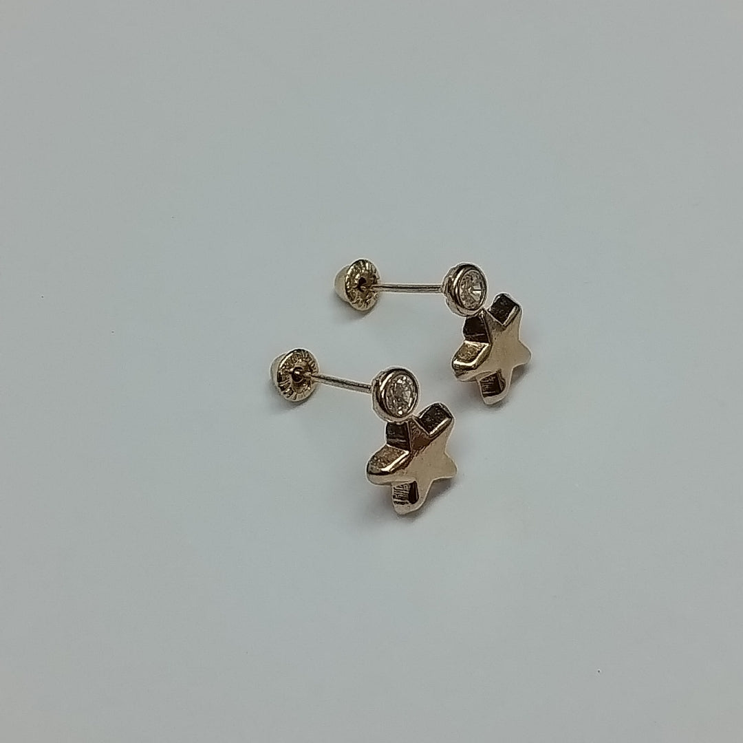 BROQUELES BROQUEL FIG ESTRELLA C CIRCONIA 14K 0.2603 GR (NUEVO)