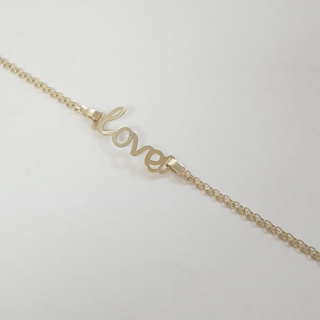 PULSERA ESCLAVA GRABADA LOVE 10K 18 CM 2.7 GR (NUEVO)