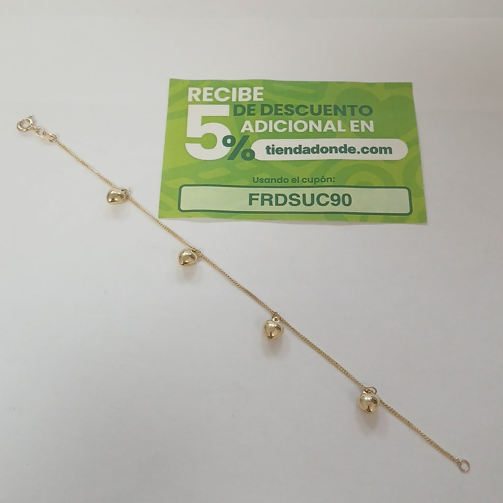 PULSERA ESPECIAL DIJES 10K 18 CM 1.7 GR (NUEVO)
