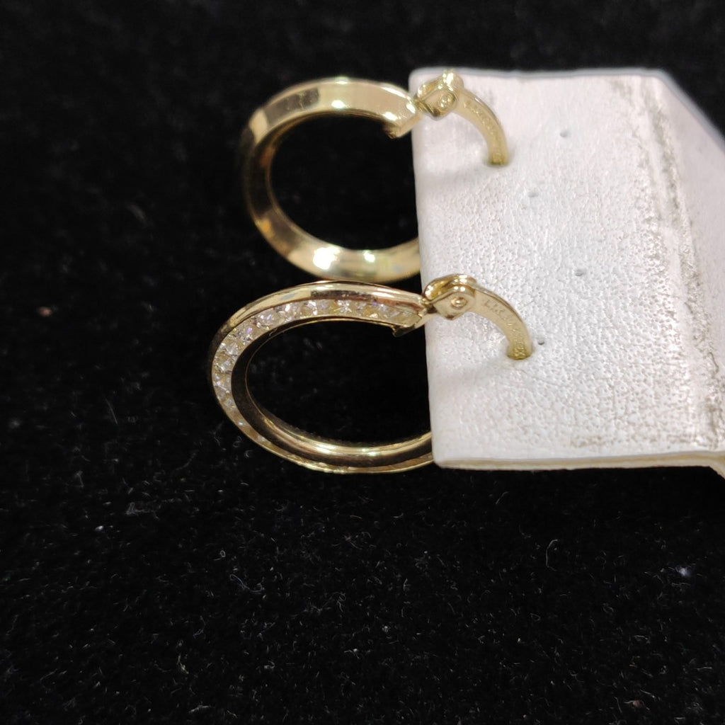 ARETES ARRACADAS CON CIRCONIAS 14K 2.4 GR (NUEVO)