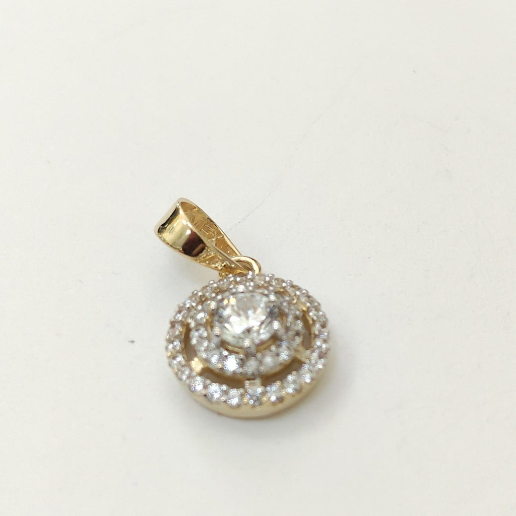 BROQUELES MEDIO ADEREZO BROQUELES Y DIJE C CIRCONIAS 14K 4 GR (NUEVO)