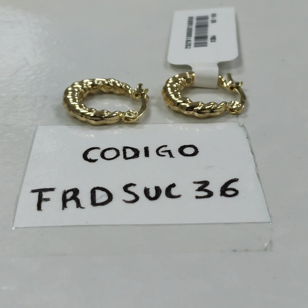ARETES ARRACADAS TZL HUECAS 14K 1.5 GR (NUEVO)