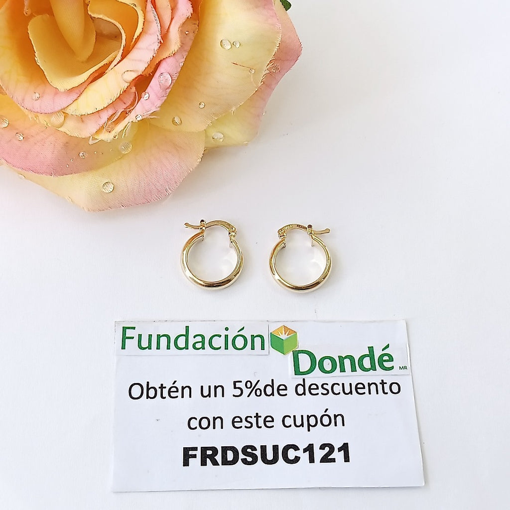 ARETES ARRACADA LISA 14K 1.7 GR (NUEVO)