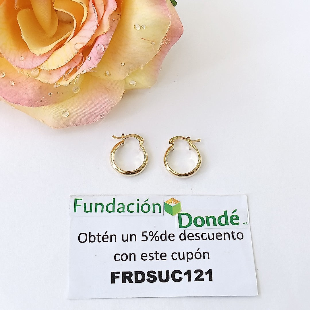 ARETES ARRACADA LISA 14K 1.7 GR (NUEVO)